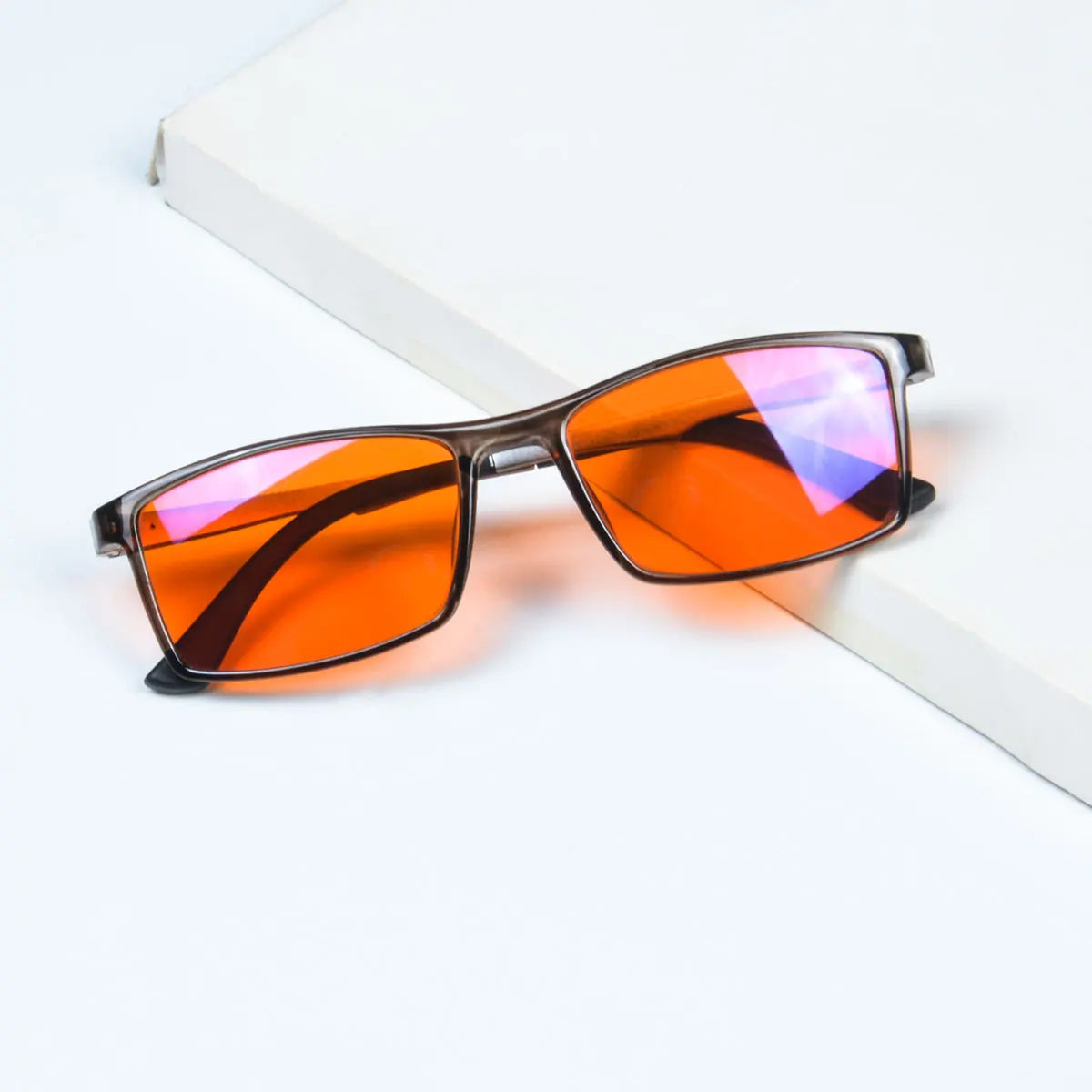 Good Sleep Blue Light Blocking Glasses Men Red Lenses TR90 Frame Aluminium Temples Orange Lens Computer Glasses Men for You