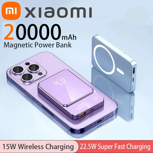 Xiaomi 20000Mah Power Bank 22.5W Magnetic Qi Wireless Charger Magsafe Super Fast Charging Powerbank for Iphone Samsung Huawei